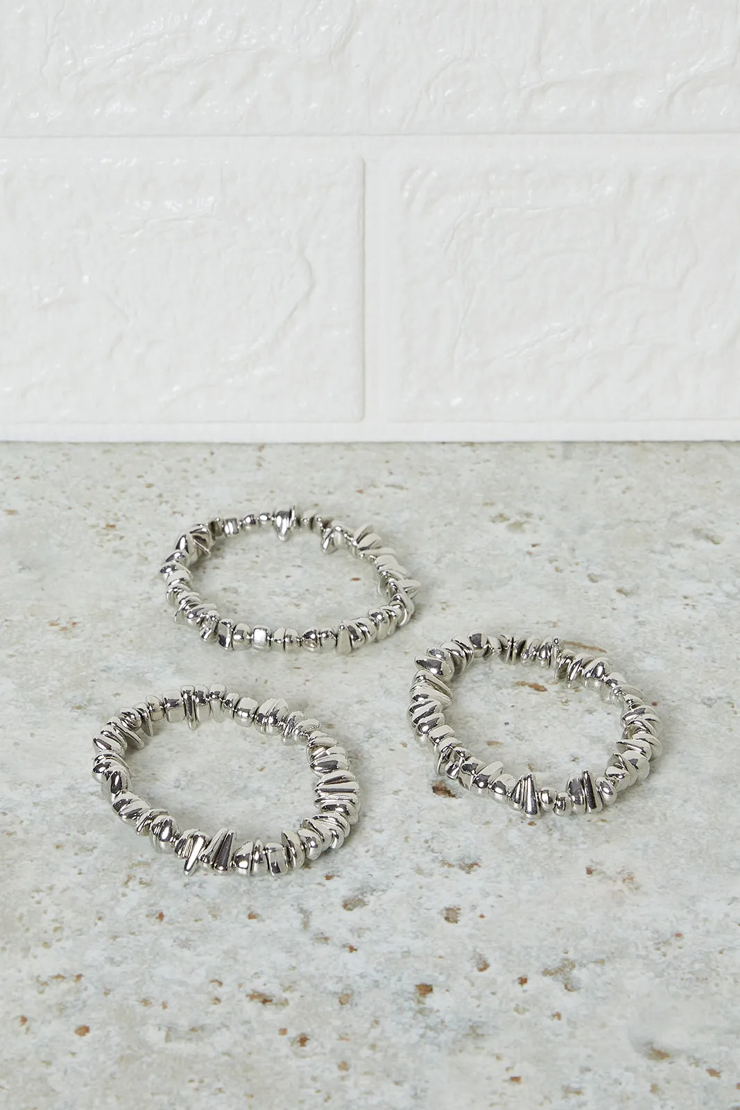 Women Silver Embellished Bracelet Set (3 Piece) sold by Redtag product image thumbnail 2