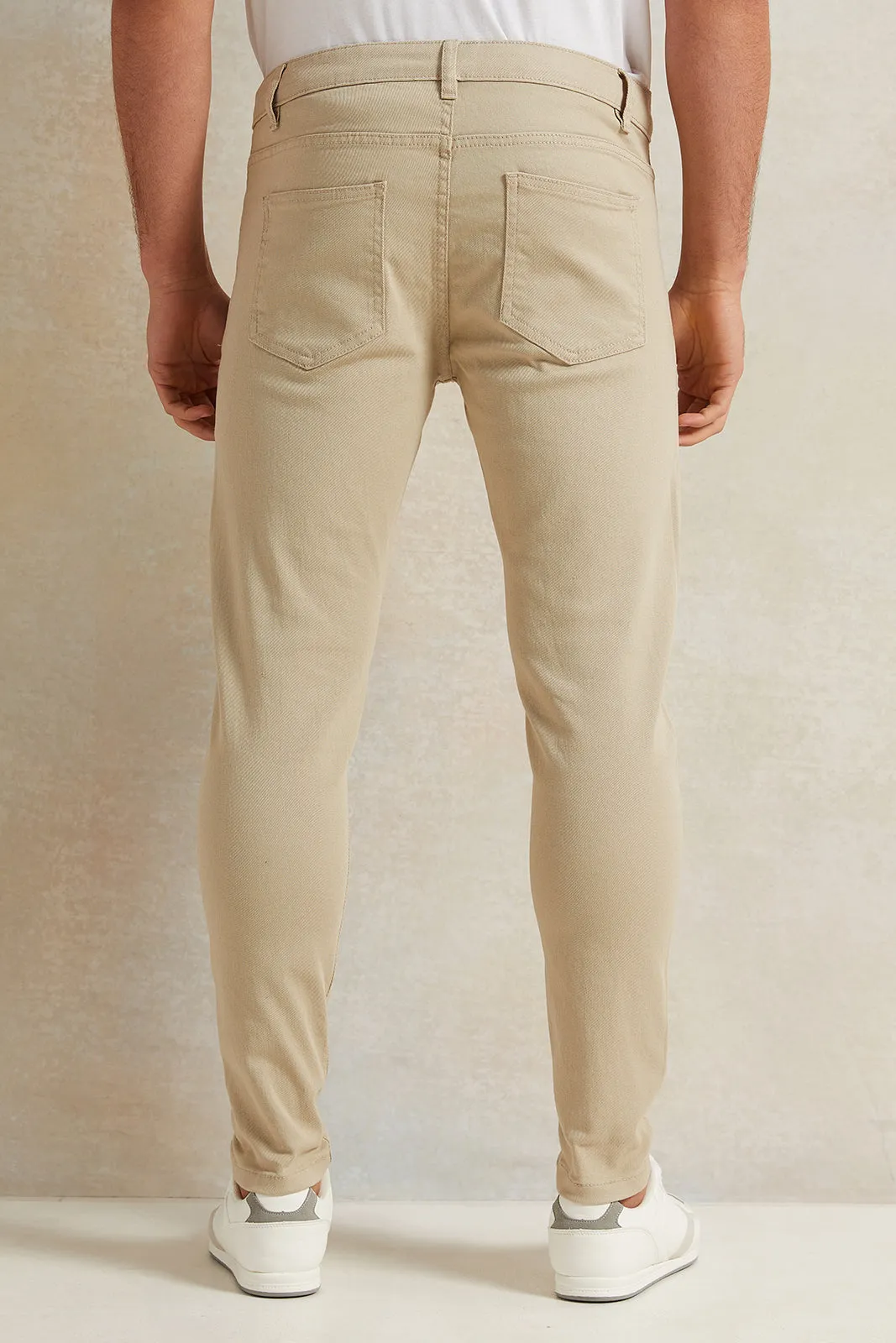 Men Beige Slim Fit Denim Jeans sold by Redtag product image thumbnail 3