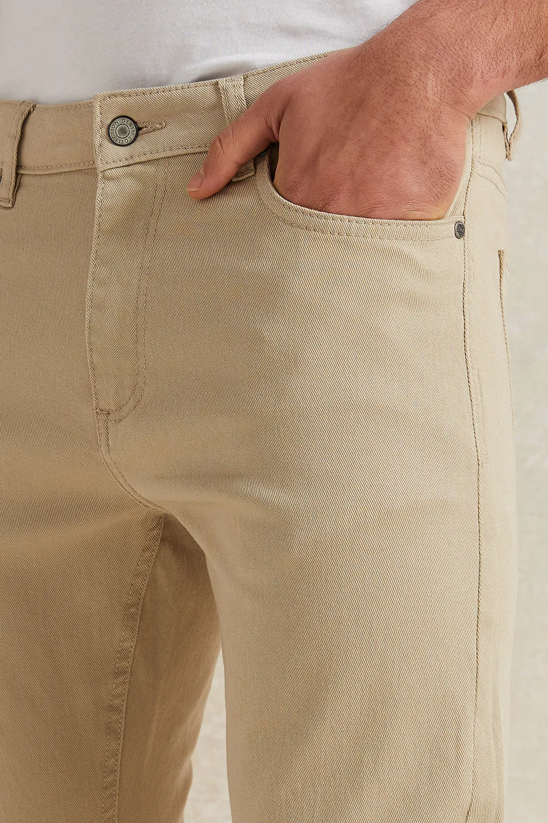 Men Beige Slim Fit Denim Jeans sold by Redtag product image thumbnail 4