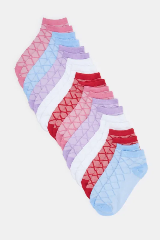Women Assorted Textured Ankle Socks (10 Pairs) sold by Redtag
