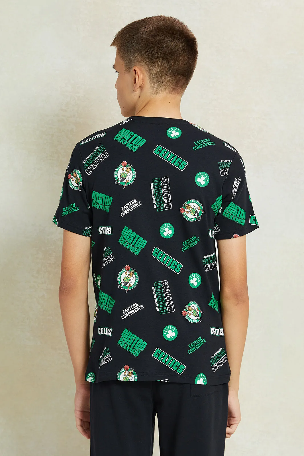 Senior Boys Black Print T-Shirt sold by Redtag product image thumbnail 3