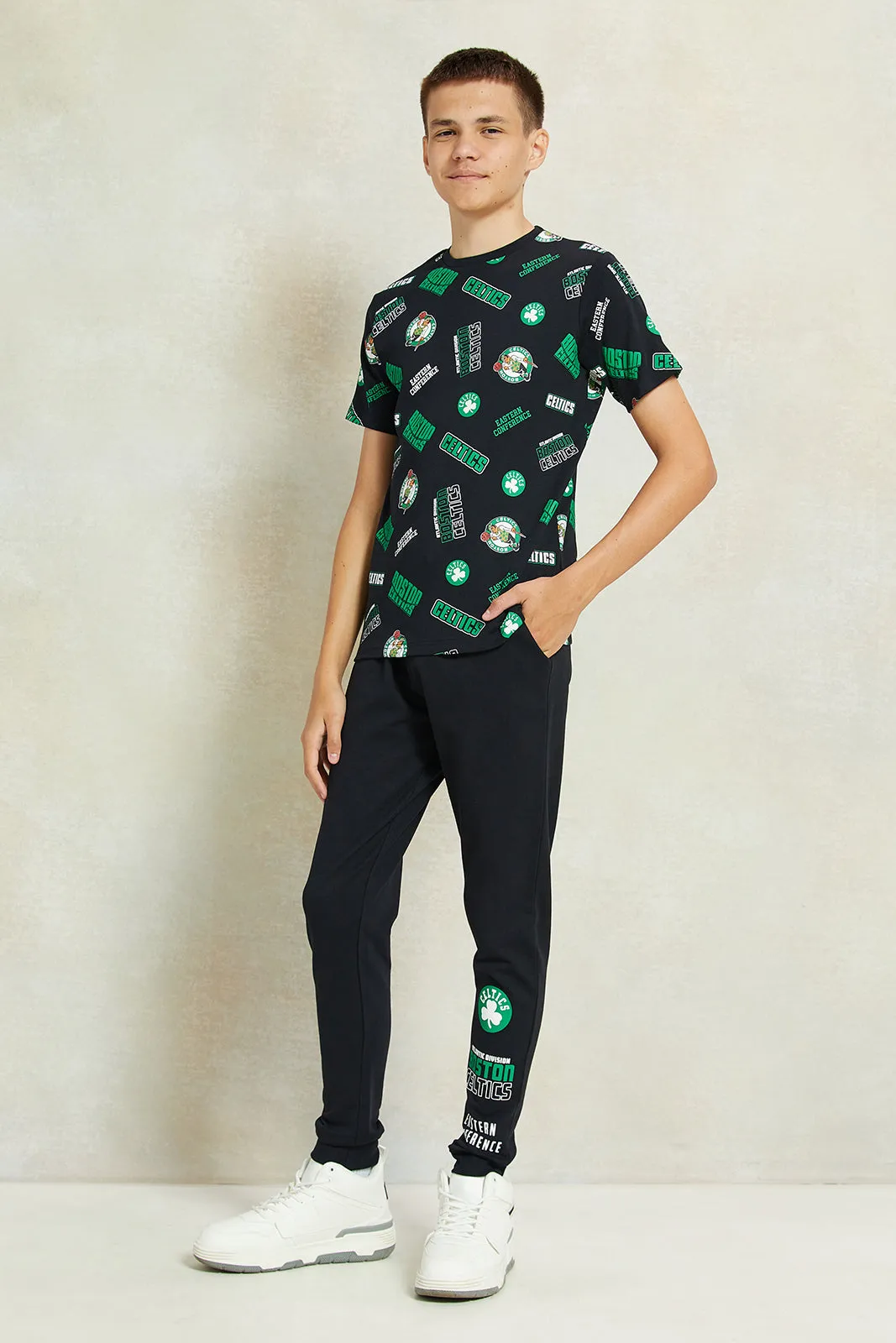 Senior Boys Black Print T-Shirt sold by Redtag product image thumbnail 2