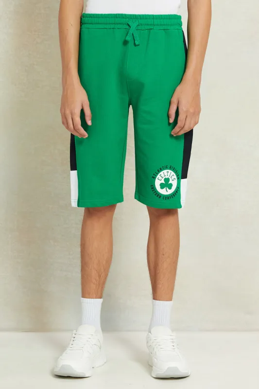 Senior Boys Green Printed Active Shorts sold by Redtag