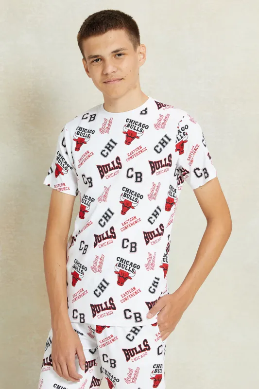Senior Boys White Printed T-Shirt sold by Redtag