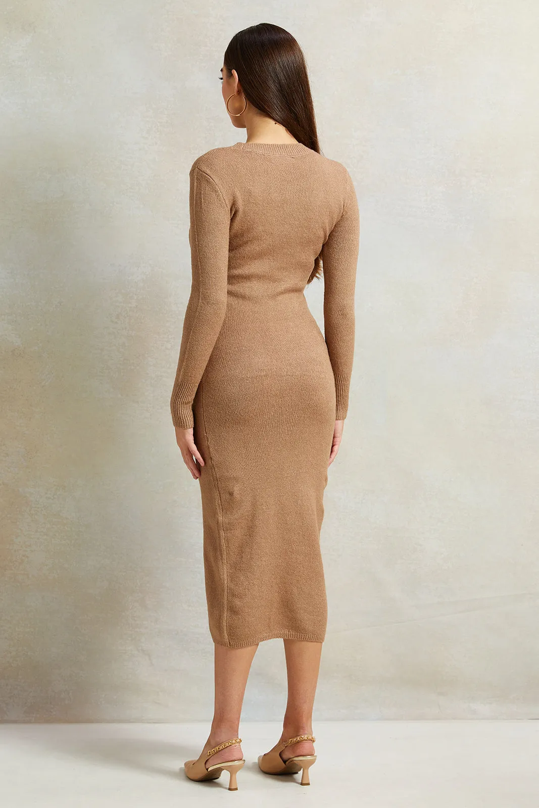 Women Brown Knitted Dress sold by Redtag product image thumbnail 3