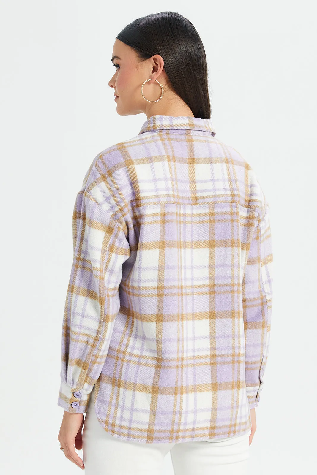 Women Assorted Checker Brushed Shirt sold by Redtag product image thumbnail 3