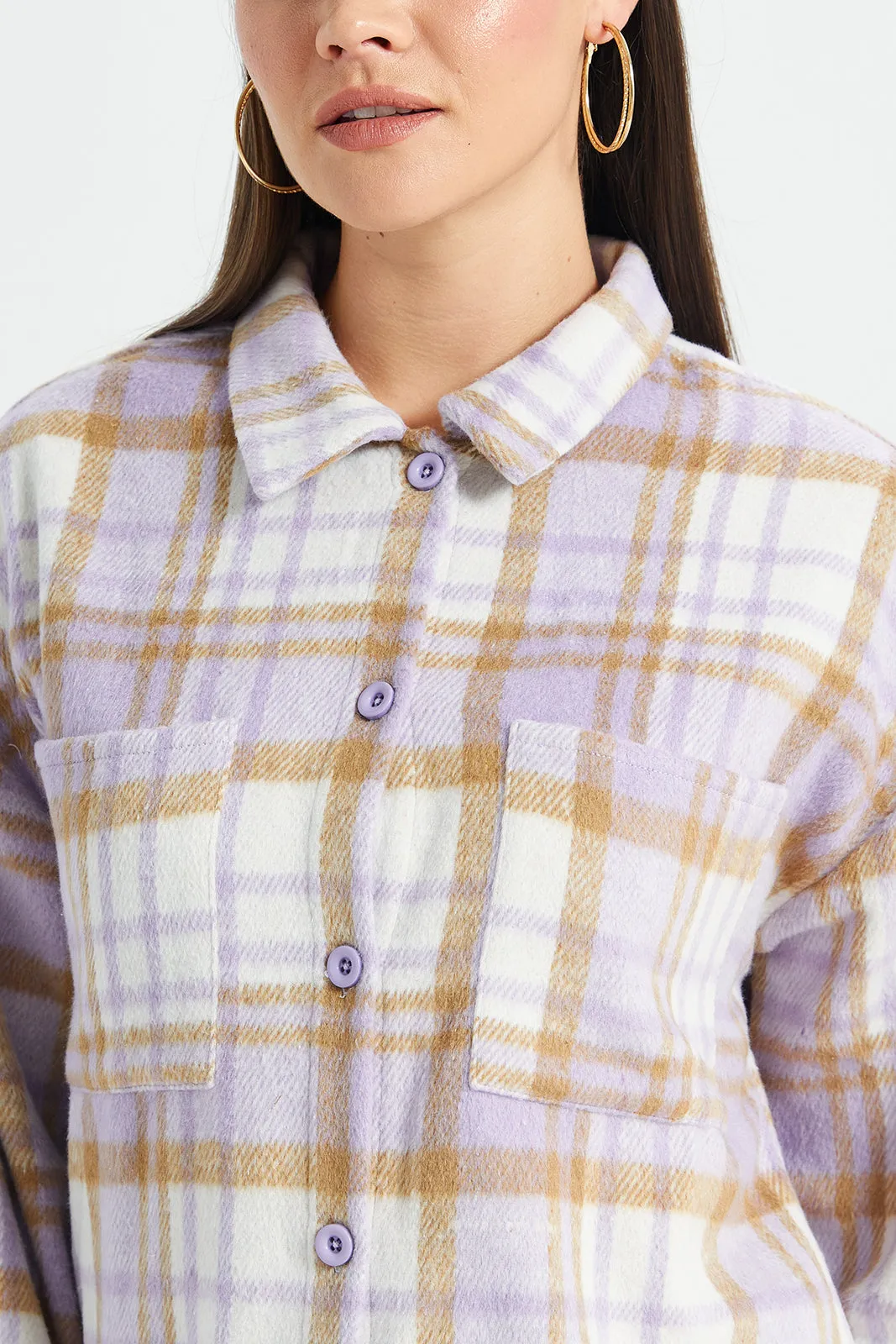 Women Assorted Checker Brushed Shirt sold by Redtag product image thumbnail 4