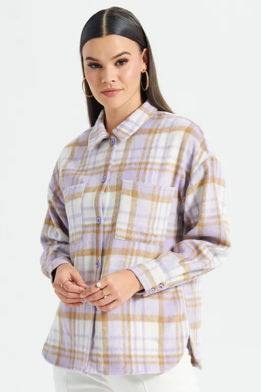 Women Assorted Checker Brushed Shirt sold by Redtag