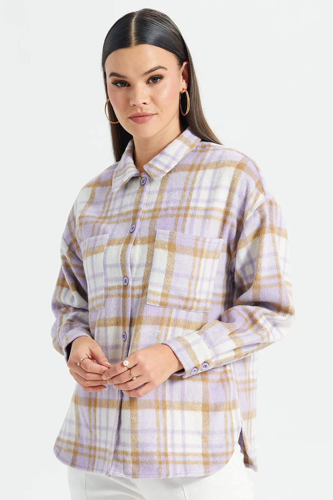 Women Assorted Checker Brushed Shirt sold by Redtag