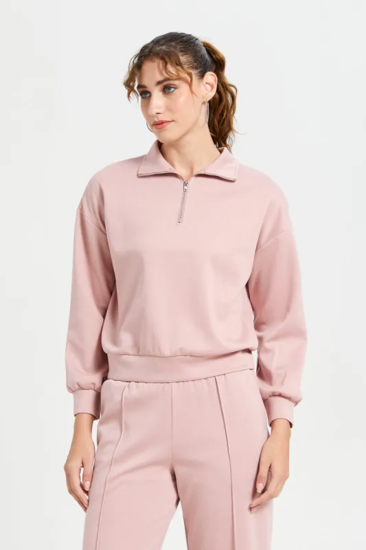 Women Beige Drop Shoulder Sweatshirt sold by Redtag
