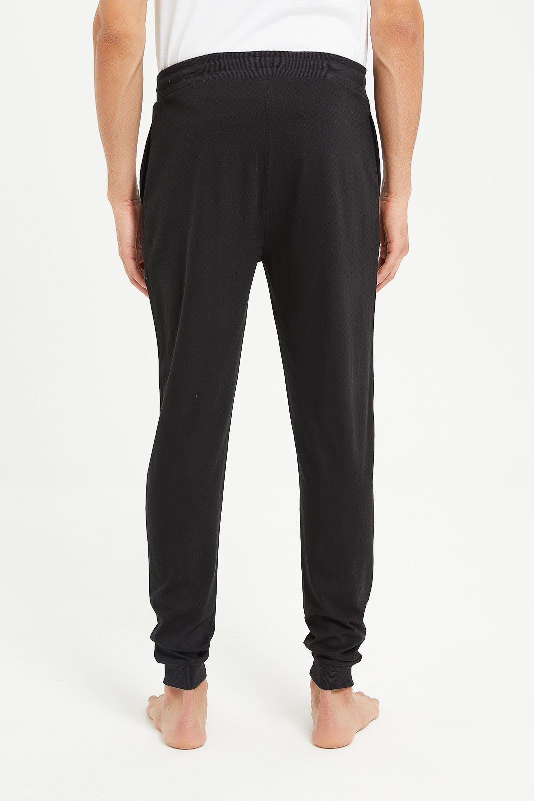 Men Black Cuffed Pyjama Bottom sold by Redtag product image thumbnail 3