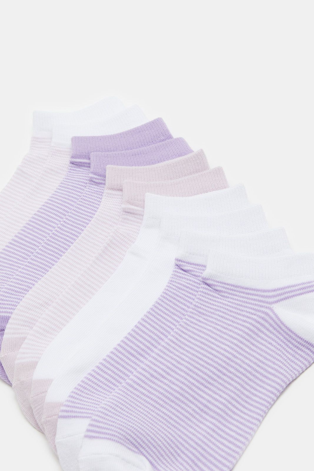 Women Lilac And White Ankle Socks (5 Pairs) sold by Redtag product image thumbnail 2