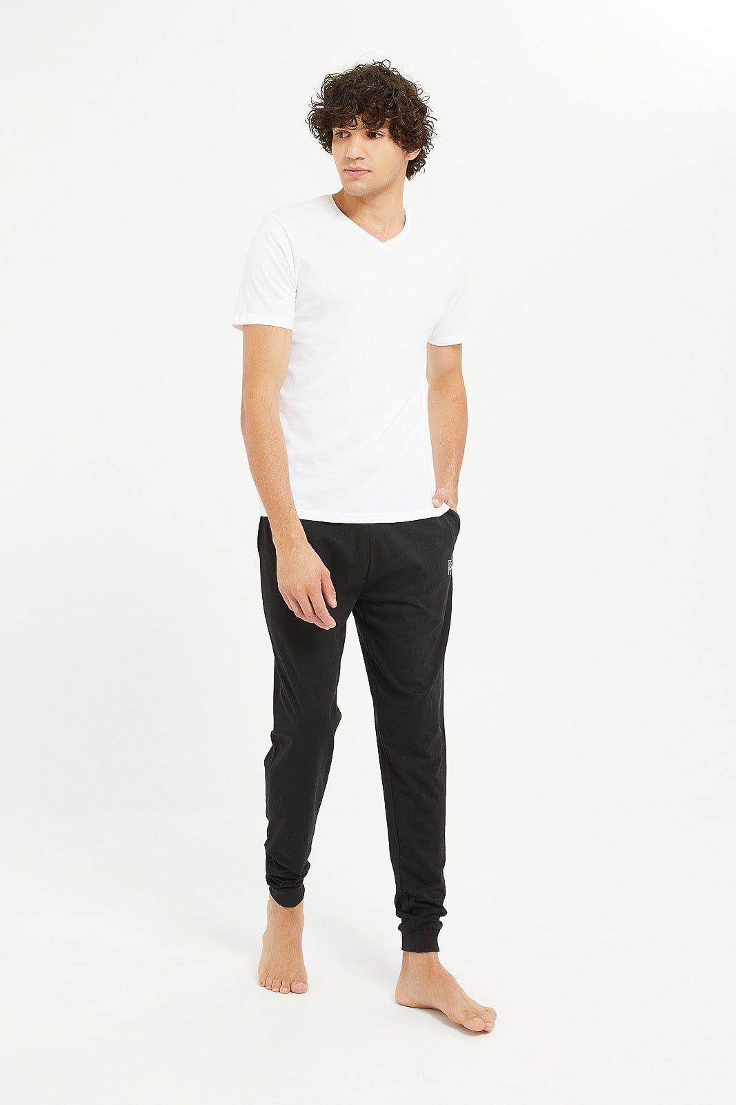 Men Black Cuffed Pyjama Bottom sold by Redtag product image thumbnail 2