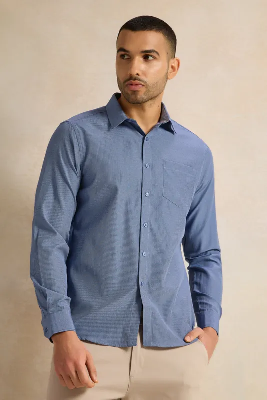 Men Blue Checkered Shirt sold by Redtag