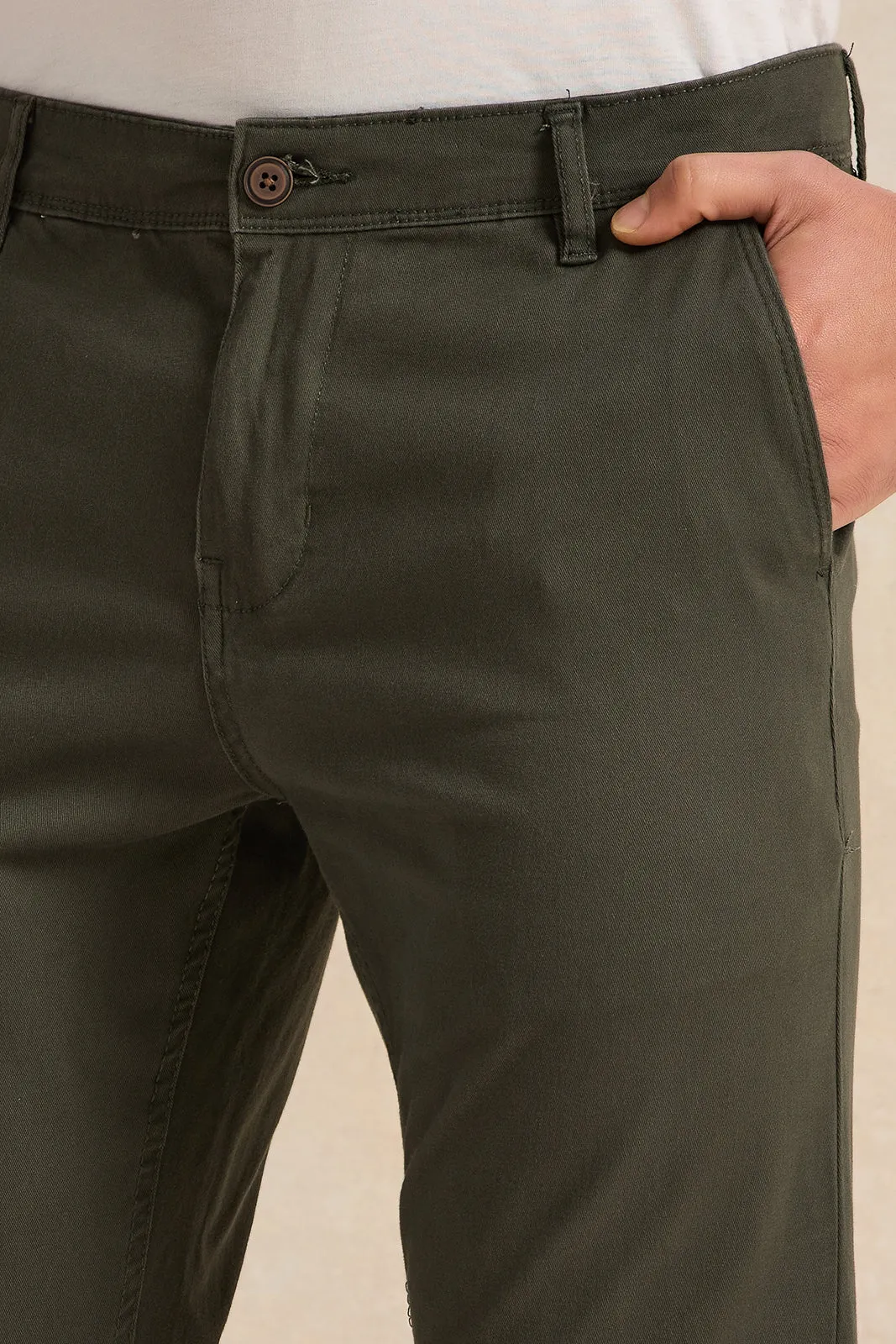 Men Olive Chino Pants sold by Redtag product image thumbnail 4