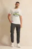 Men Grey Twill Joggers sold by Redtag