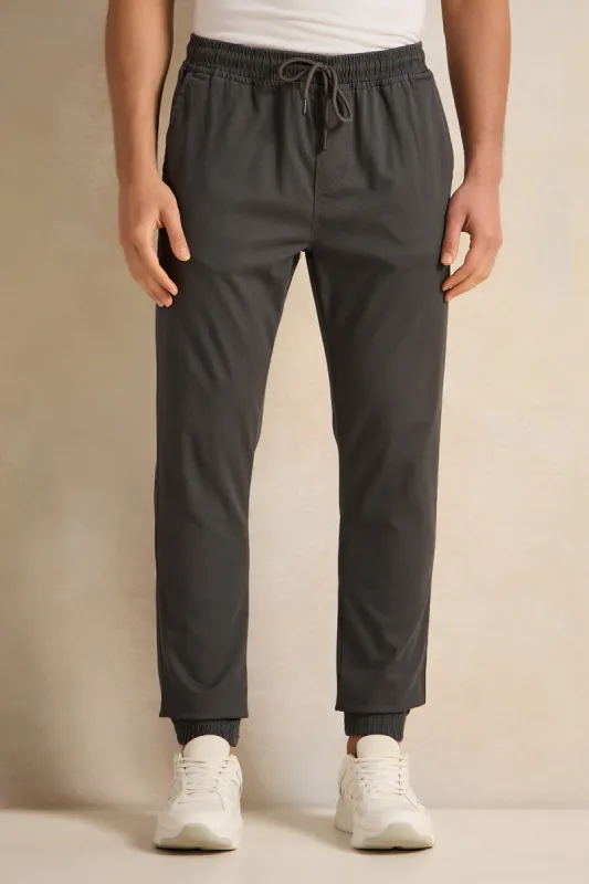 Men Grey Twill Joggers sold by Redtag