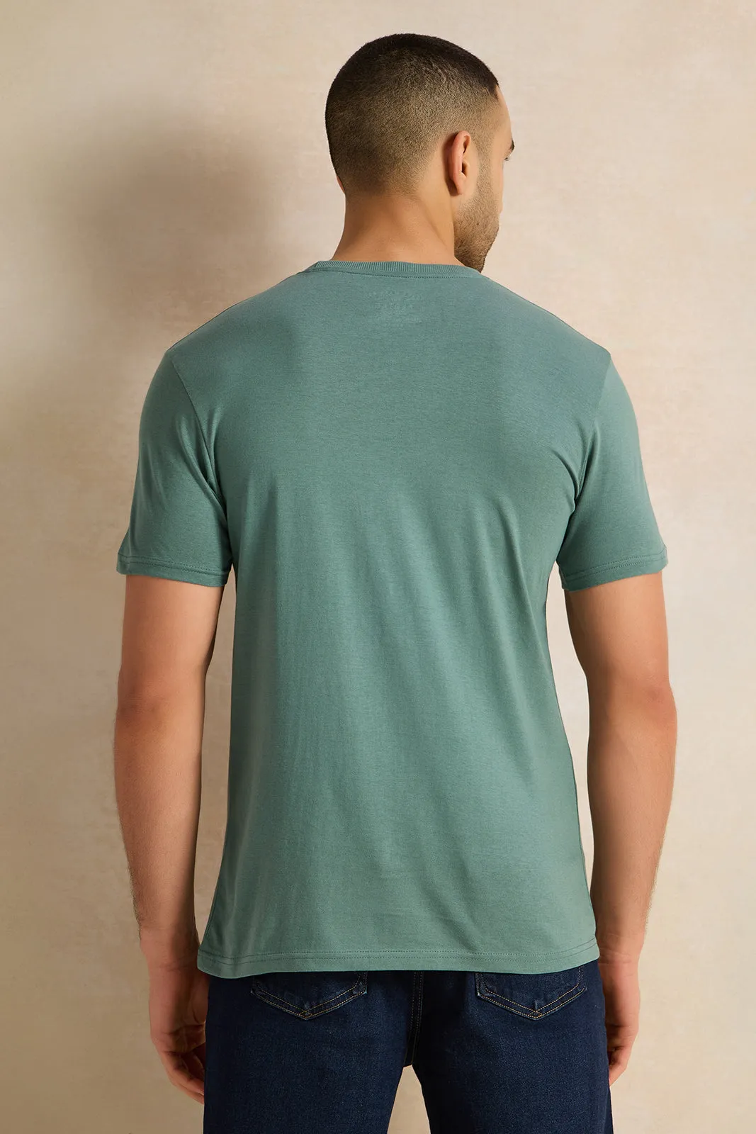 Men Green Graphic T-Shirt sold by Redtag product image thumbnail 3