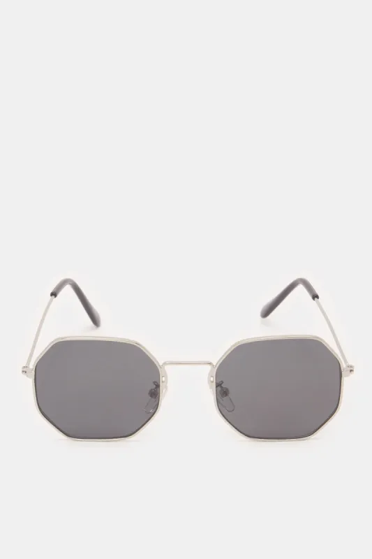 Men Black Hexagonal Sunglasses sold by Redtag