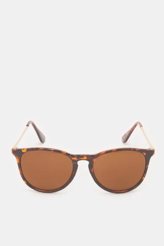 Men Brown Round Sunglasses sold by Redtag