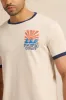 Men Beige Printed T-Shirt sold by Redtag