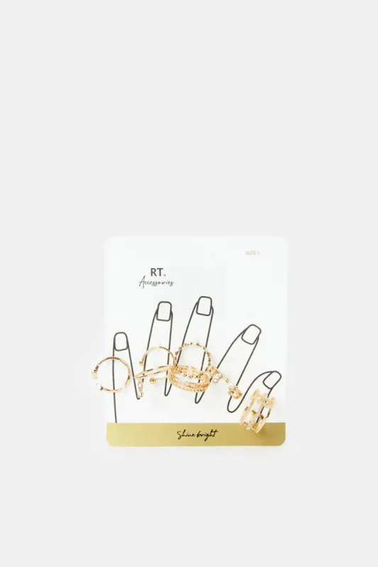 Women Gold Ring Set (7 Piece) sold by Redtag