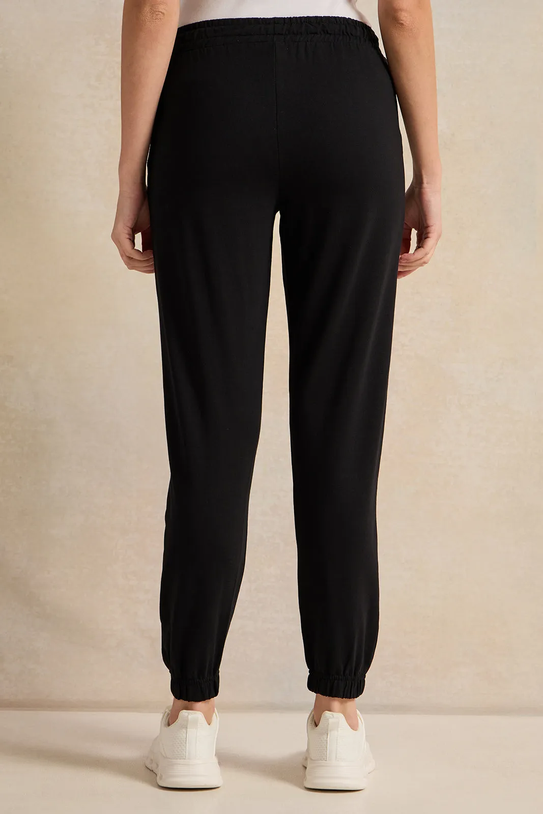 Women Black Placement Print Active Pants sold by Redtag product image thumbnail 3