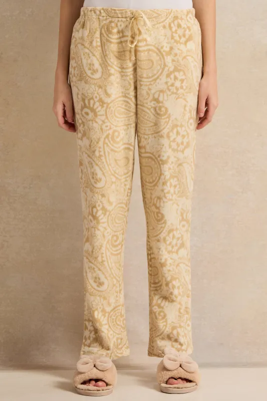 Women Beige Printed Pyjama Bottom sold by Redtag