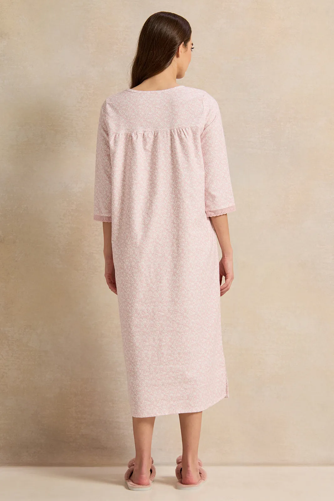 Women Pink Printed Ninghtgown sold by Redtag product image thumbnail 3