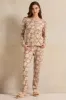Women Brown Printed Table Pyjama Set (2 Piece) sold by Redtag