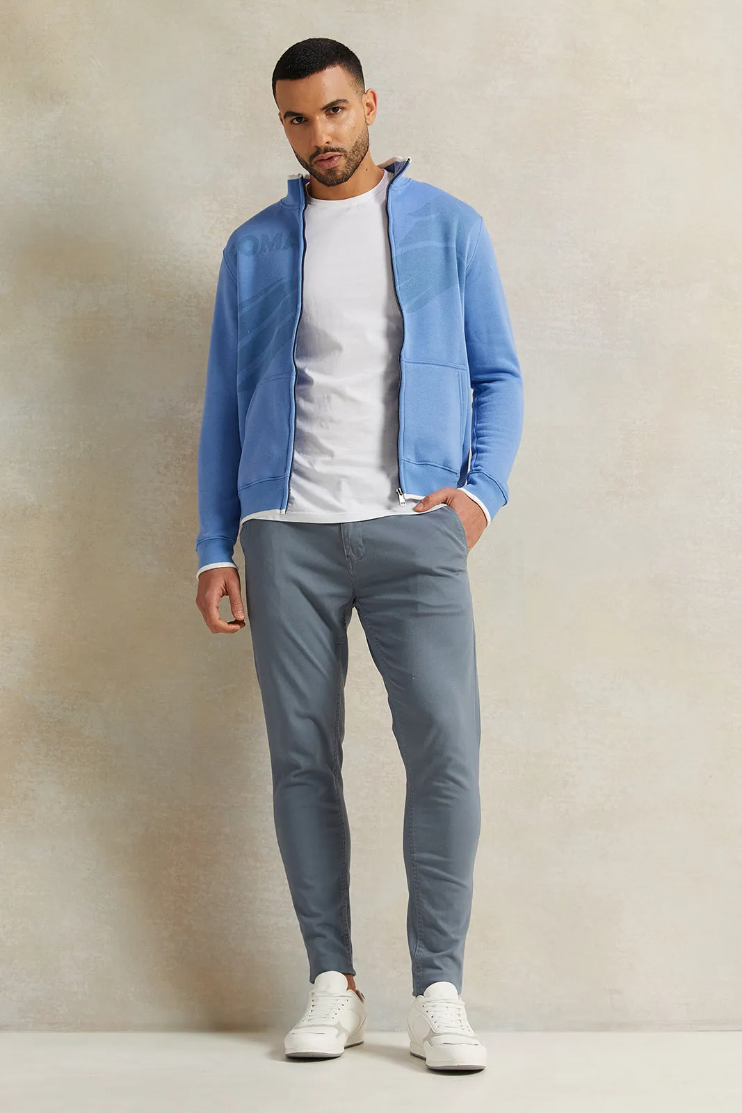 Men Blue Slim Fit Trousers sold by Redtag product image thumbnail 2