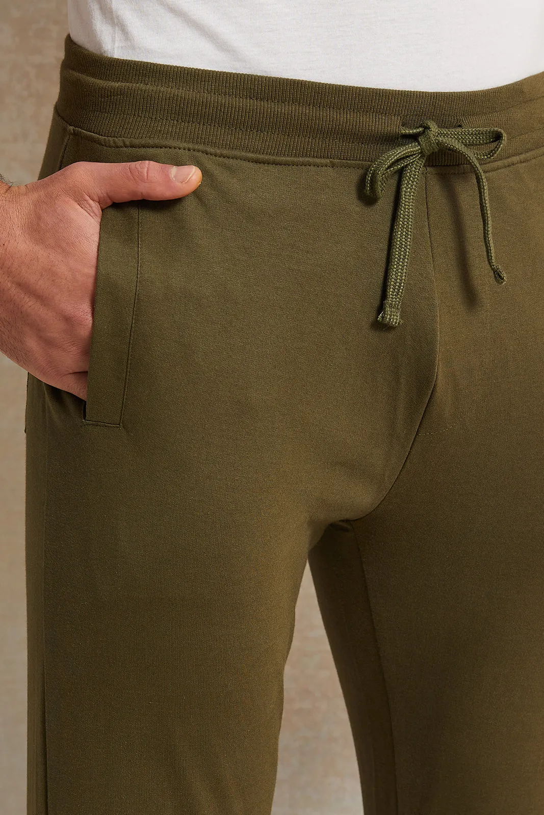 Men Green Solid Active Pants sold by Redtag product image thumbnail 4