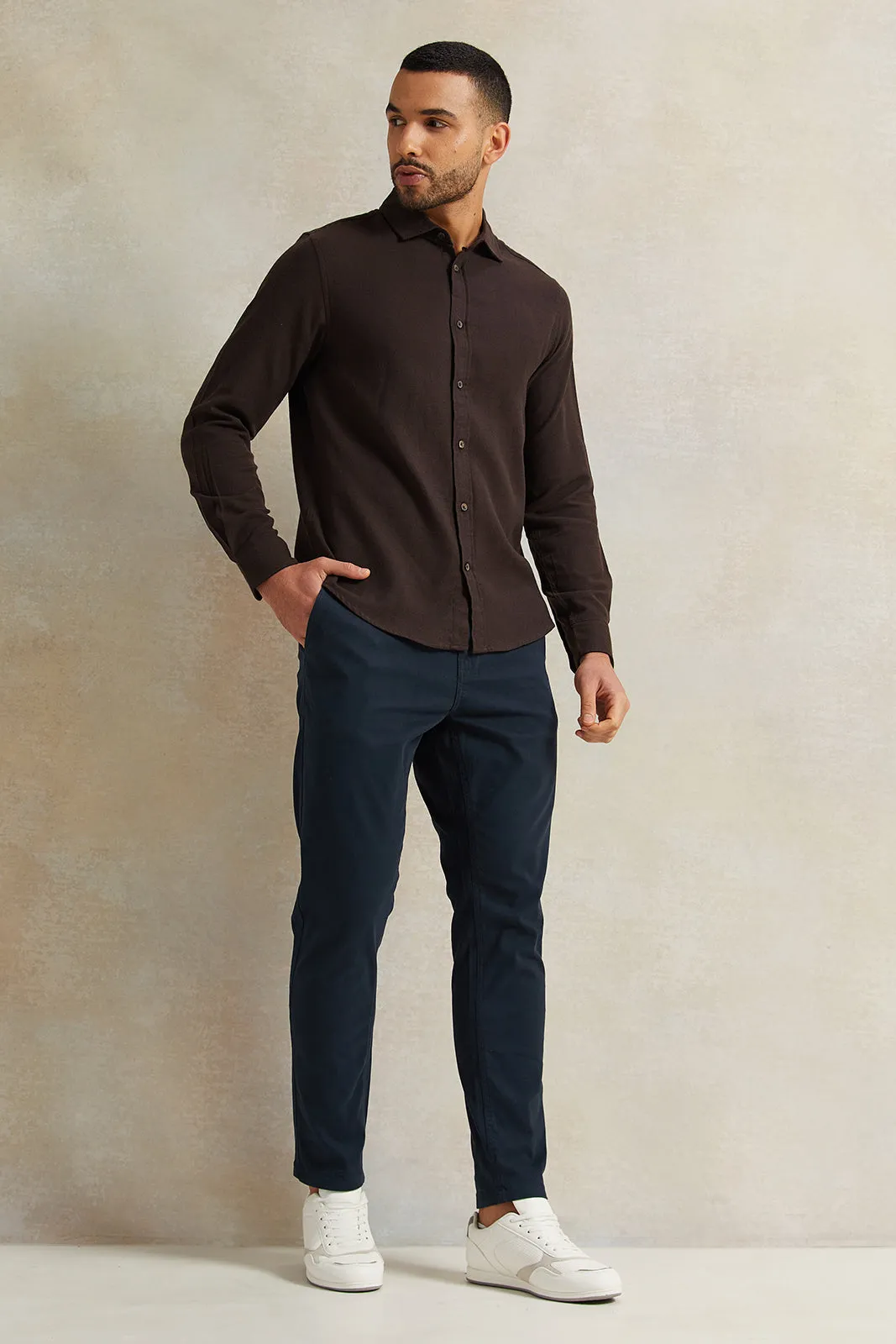 Men Brown Check Flannel Shirt sold by Redtag product image thumbnail 2