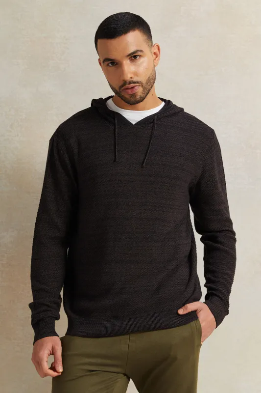 Men Brown Knitwear Hooded Pullover sold by Redtag