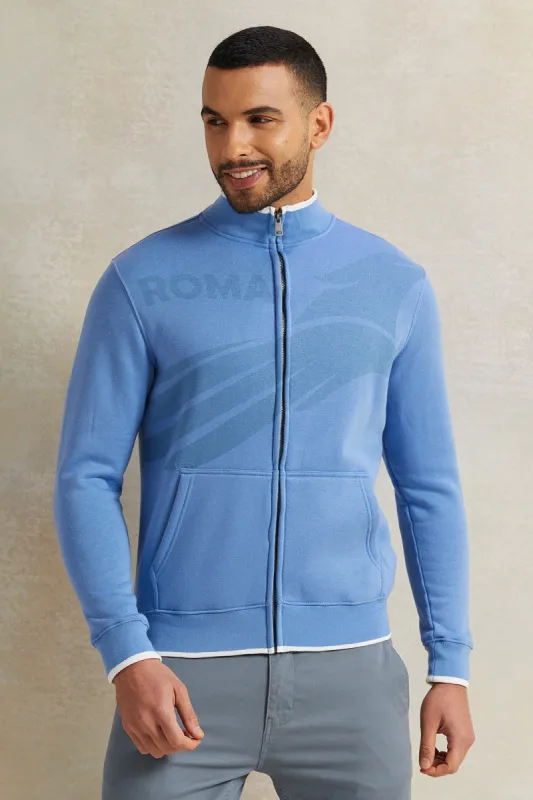 Men Blue Zip Thru Sweatshirt sold by Redtag