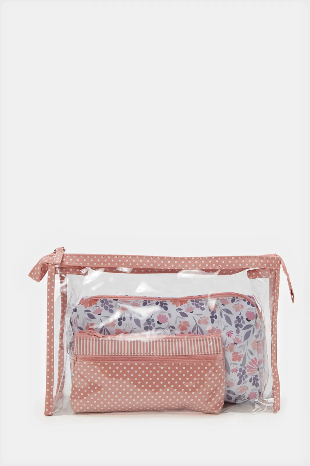 Women Pink Printed Cosmetic Pouch Set (3 Piece) sold by Redtag