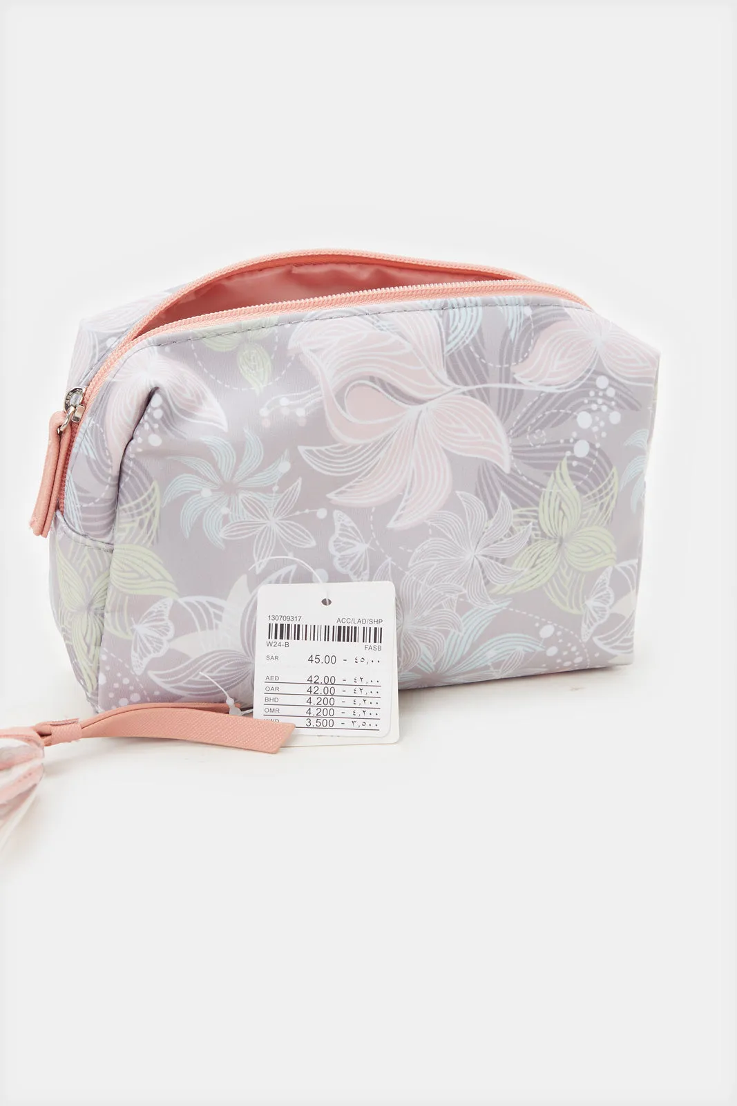 Women Pink And Grey Printed Cosmetic Pouch Set (2 Piece) sold by Redtag product image thumbnail 5