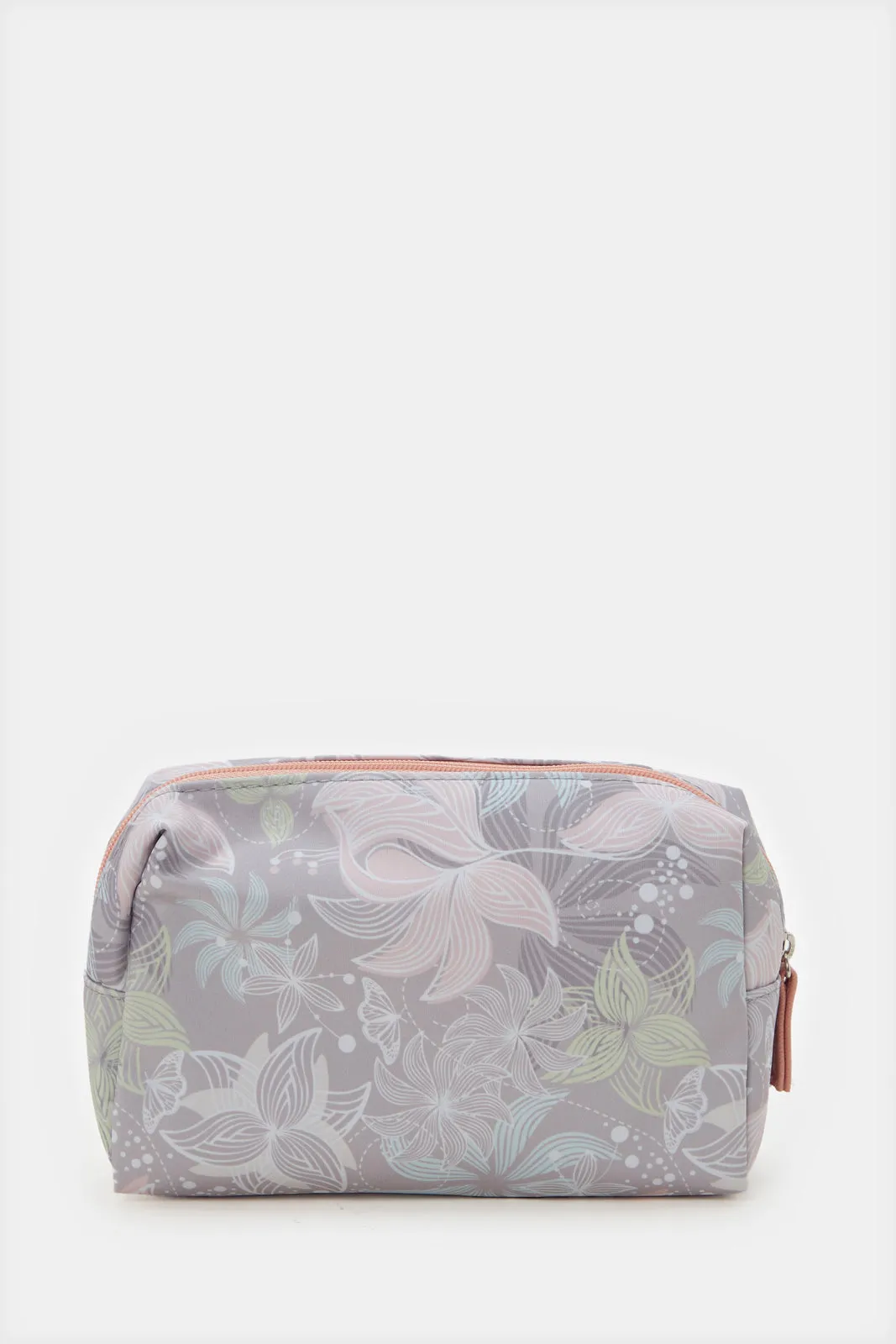 Women Pink And Grey Printed Cosmetic Pouch Set (2 Piece) sold by Redtag product image thumbnail 2