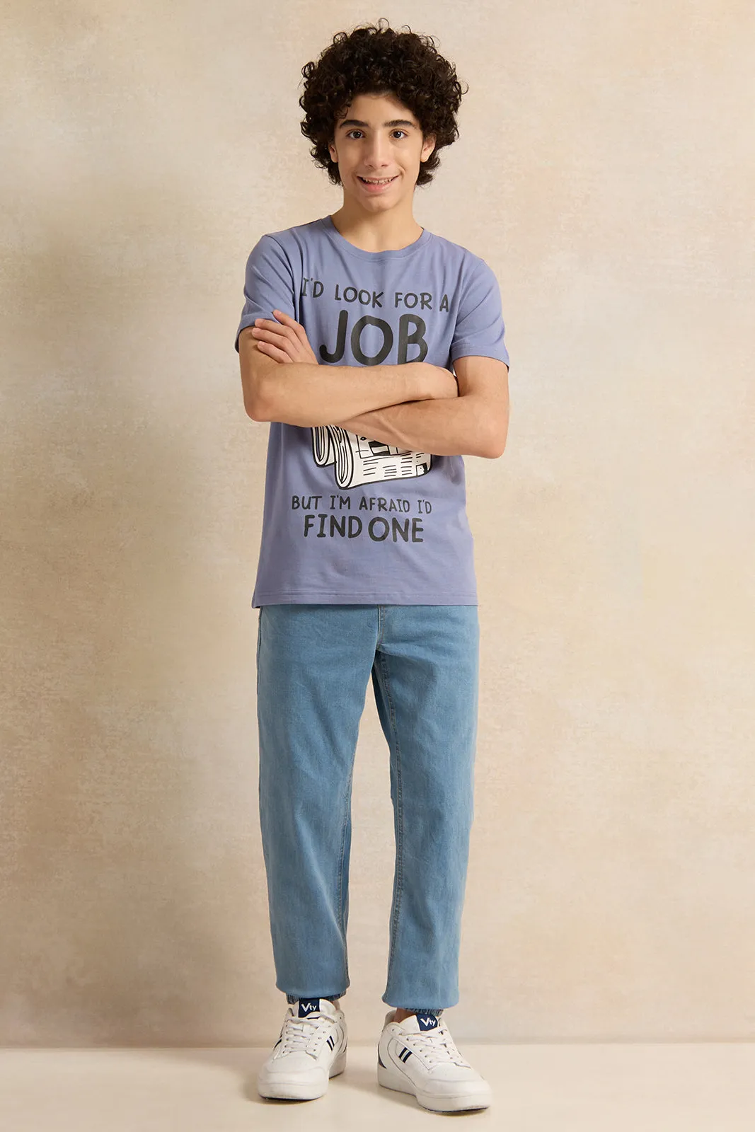 Senior Boys Blue Job Graphic T-Shirt sold by Redtag product image thumbnail 2