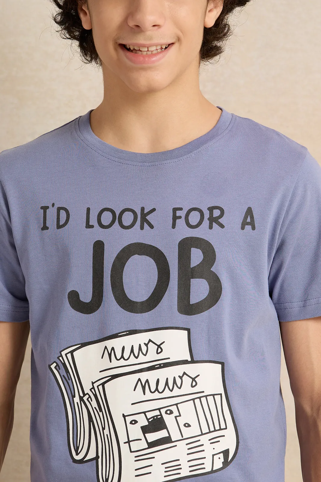 Senior Boys Blue Job Graphic T-Shirt sold by Redtag product image thumbnail 4