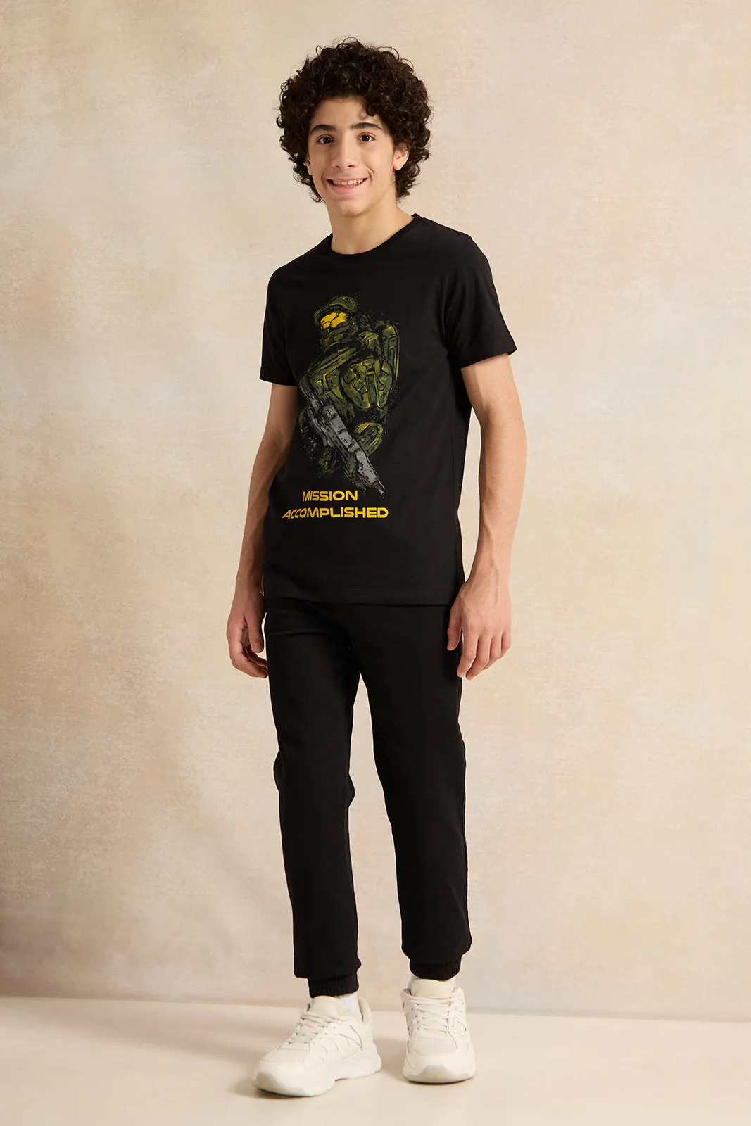 Senior Boys Black Mission Accomplished Graphic T-Shirt sold by Redtag product image thumbnail 2