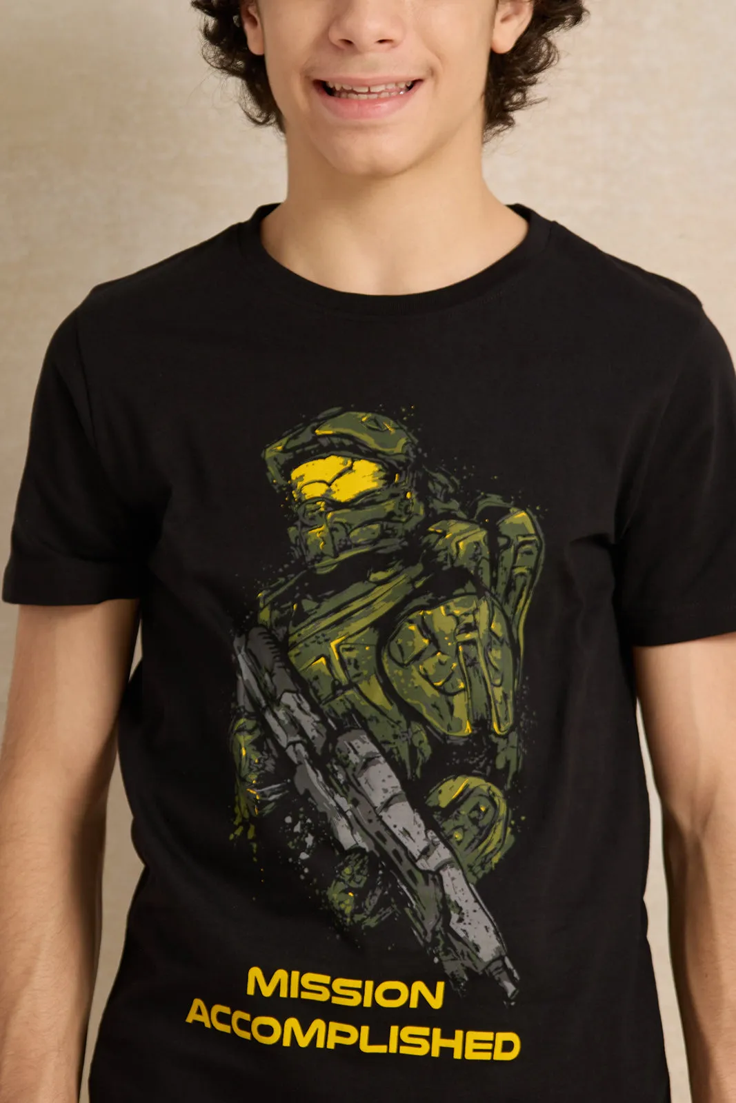 Senior Boys Black Mission Accomplished Graphic T-Shirt sold by Redtag product image thumbnail 4