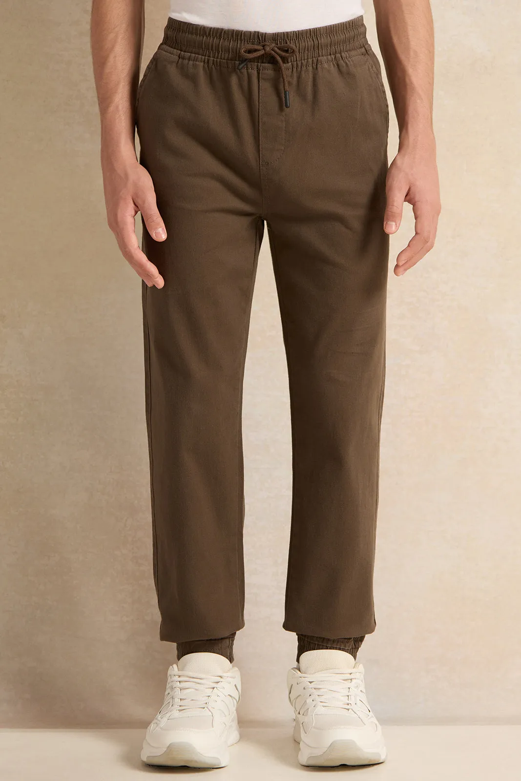 Senior Boys Brown Pull-On Jogger Trousers sold by Redtag