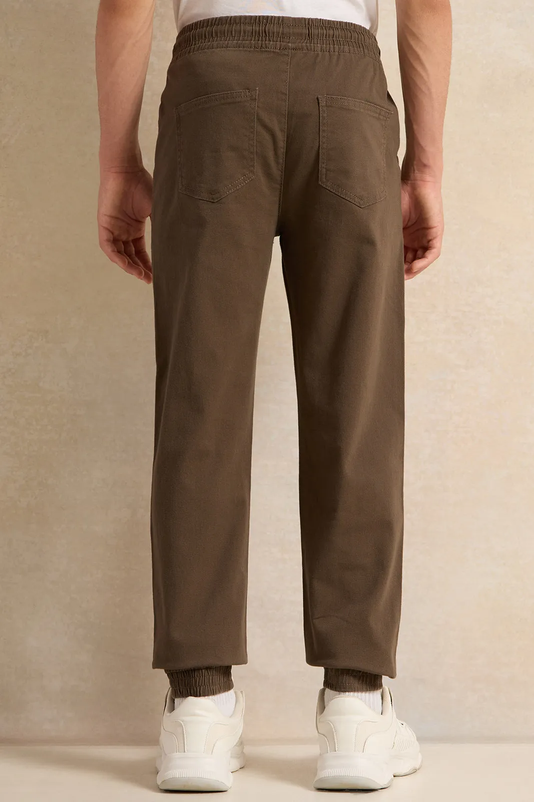 Senior Boys Brown Pull-On Jogger Trousers sold by Redtag product image thumbnail 3