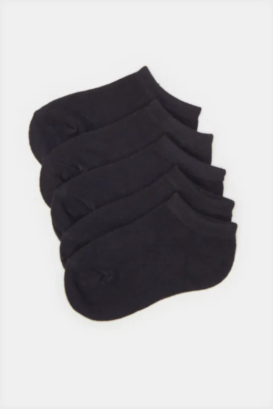 Boys Black Ankle-Length Socks Set (5 Pairs) sold by Redtag