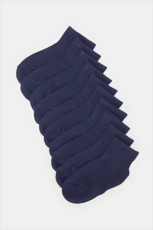 Boys Navy High Ankle-Length Socks Set (5 Pairs) sold by Redtag