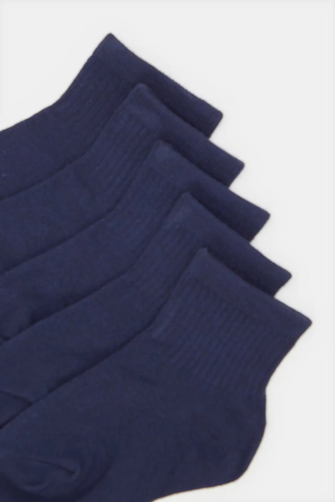 Boys Navy High Ankle-Length Socks Set (5 Pairs) sold by Redtag product image thumbnail 2