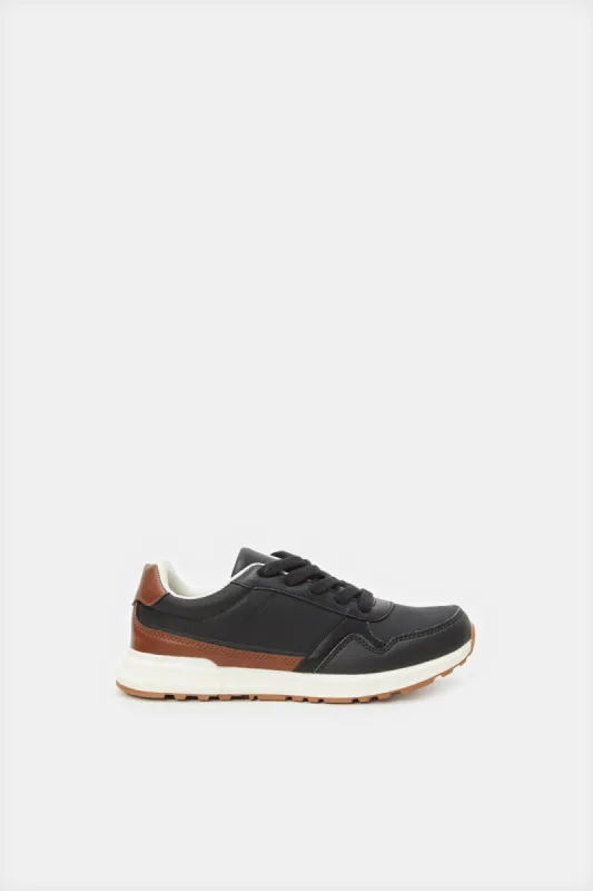 Senior Boys Black Color Block Sneakers sold by Redtag