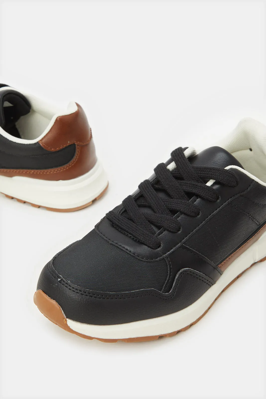 Senior Boys Black Color Block Sneakers sold by Redtag product image thumbnail 3