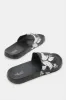 Women Black Dot Embossed Slide sold by Redtag